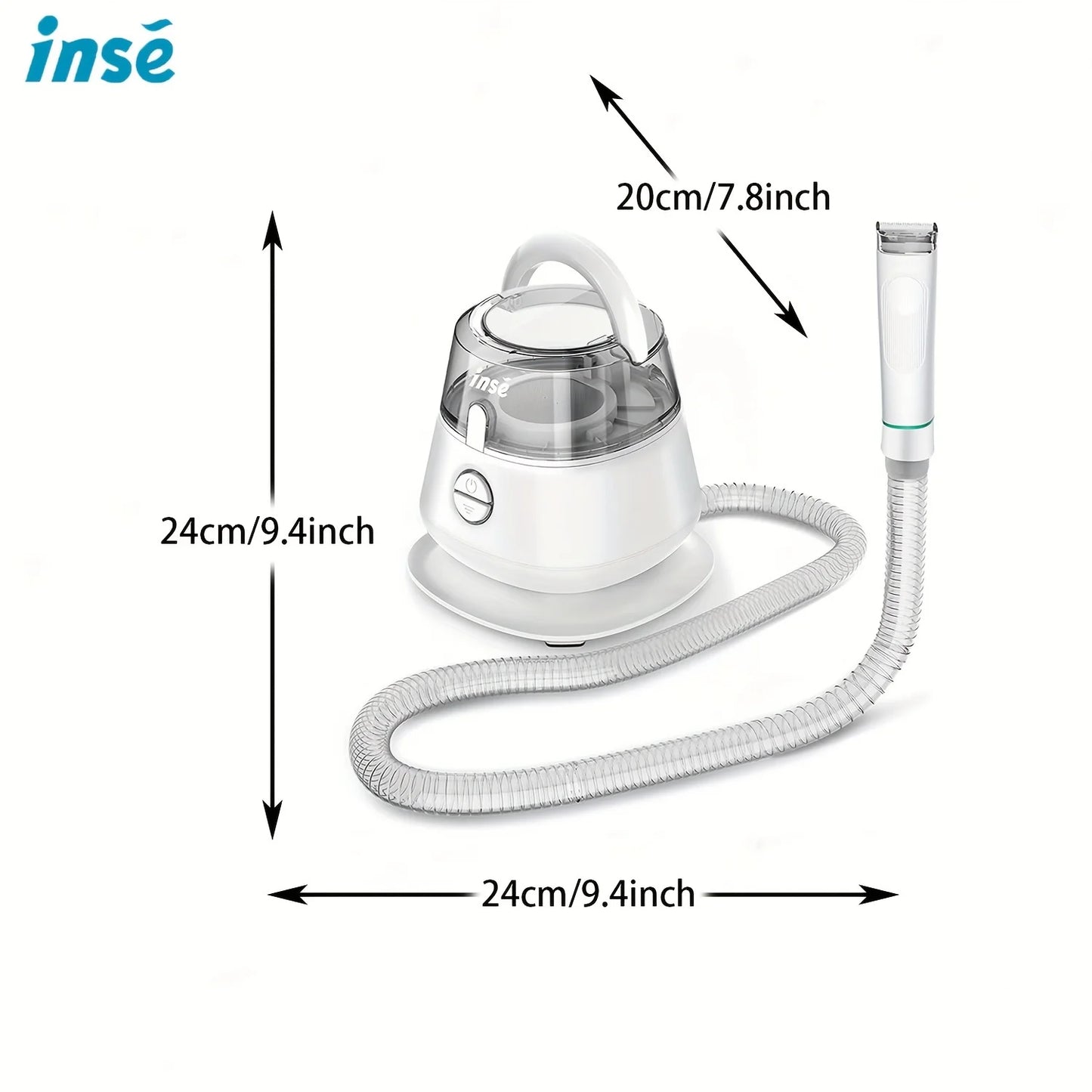INSE Pet Grooming Kit 5 in 1 Ultrasonic Quiet Vacuum
