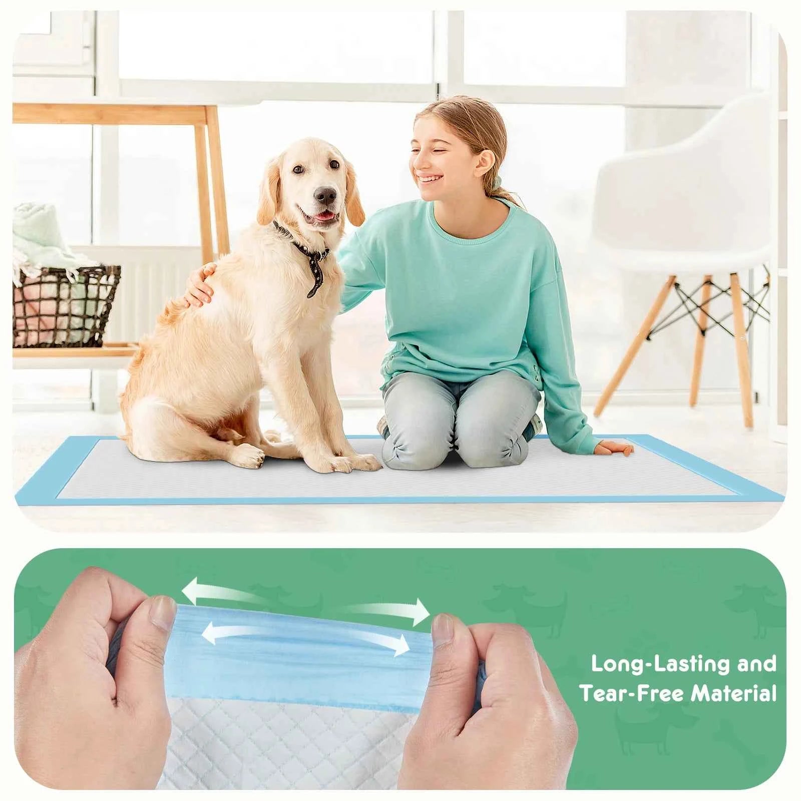 JHK 150 Count 22" x 22" Super Absorbency Disposable Underpads Leakproof Quick Drying Disposable Pads for Dogs Puppy Cat Pee Pads