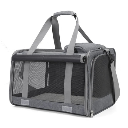 Portable Expandable Pet Travel Bag Soft Sided Breathable Carrier Crossbody