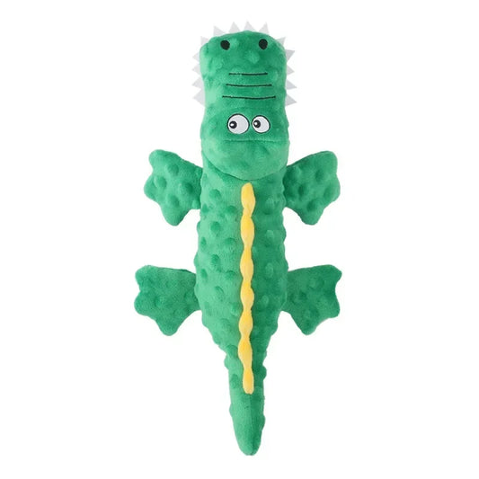 Soft Plush Pet Dog Squeaky Chew Toys Stuffed Crocodile for Small Large Dogs Cat Cute Interactive Squeak Toy Durable
