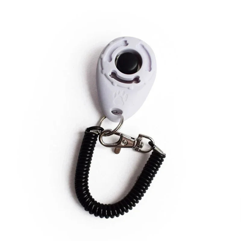 2 in 1 Dog Training Clicker Pet Plastic New Dogs Click Trainer Aid Tools Adjustable Wrist Strap Sound Key Chain Dog Supplies