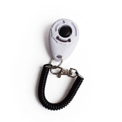 2 in 1 Dog Training Clicker Pet Plastic New Dogs Click Trainer Aid Tools Adjustable Wrist Strap Sound Key Chain Dog Supplies