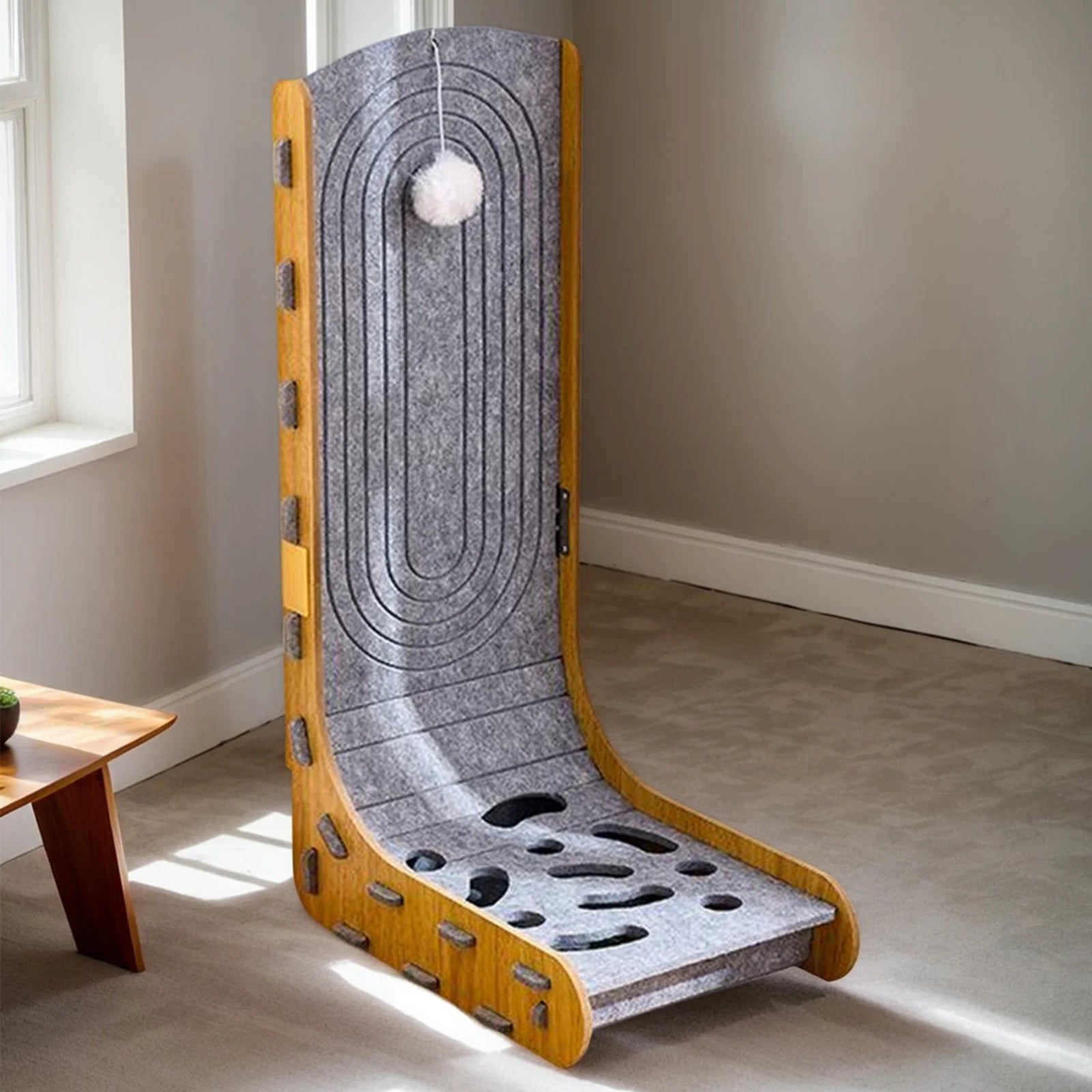 Cats Scratching Board With Ball L Shape Cat Scratcher Wall