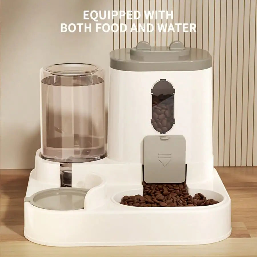 2 In 1 Automatic Cat Feeder Water Dispenser Dual Purpose Auto Portion Control Pet Food Water Bowl for Small Dogs Kittens