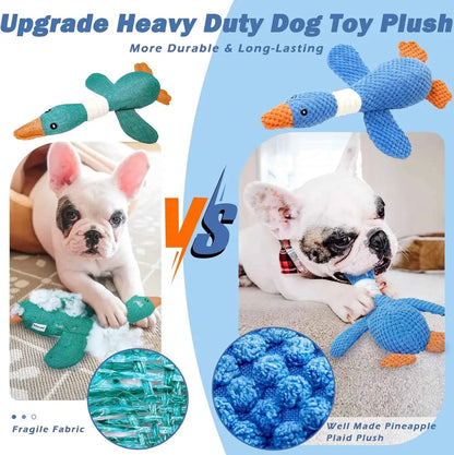 Upgraded Goose Indestructible Dog Toys for Aggressive Chewers Small Medium Large Breed, Crinkle Squeaky Plush Dog Puppy Chew Toy