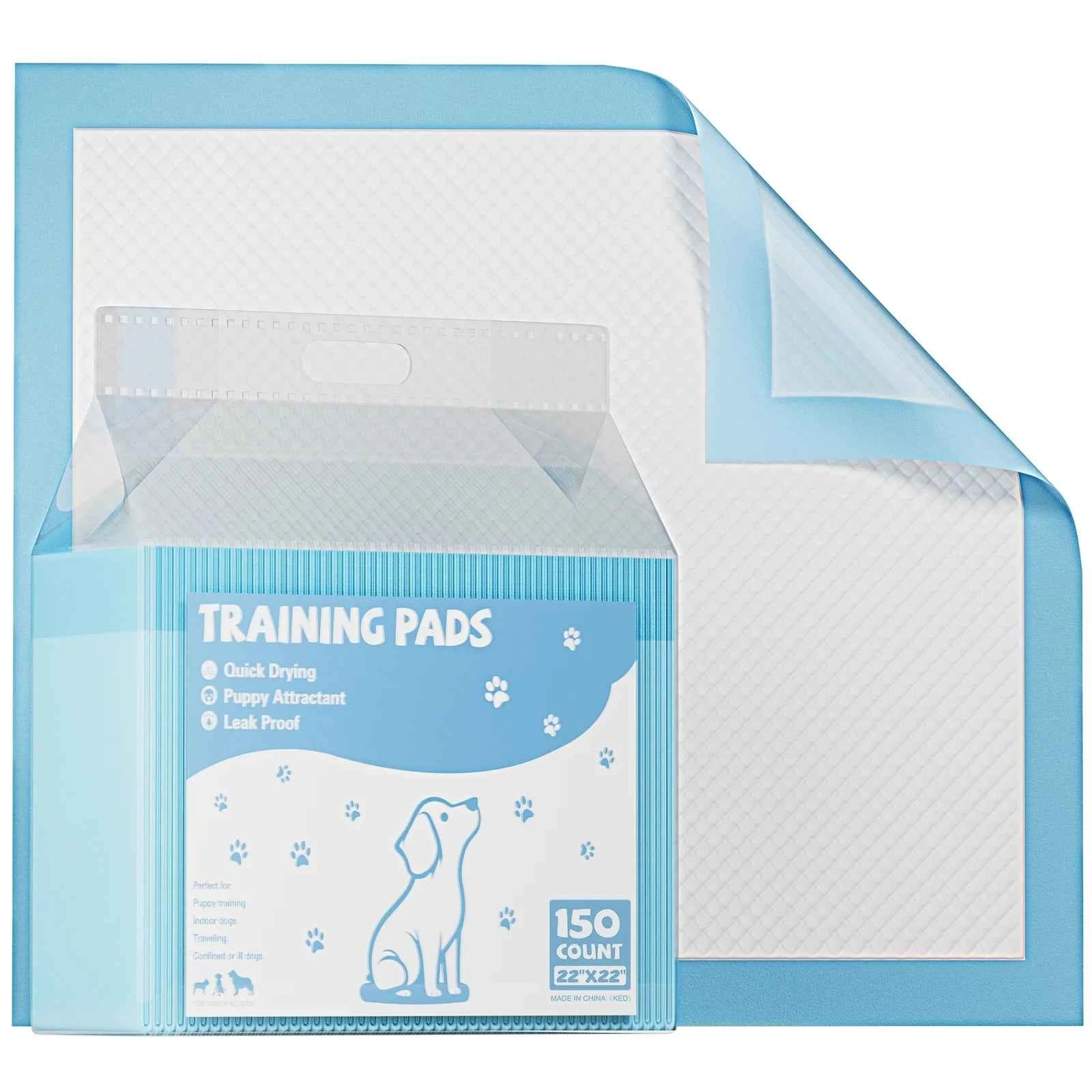 JHK 150 Count 22" x 22" Super Absorbency Disposable Underpads Leakproof Quick Drying Disposable Pads for Dogs Puppy Cat Pee Pads