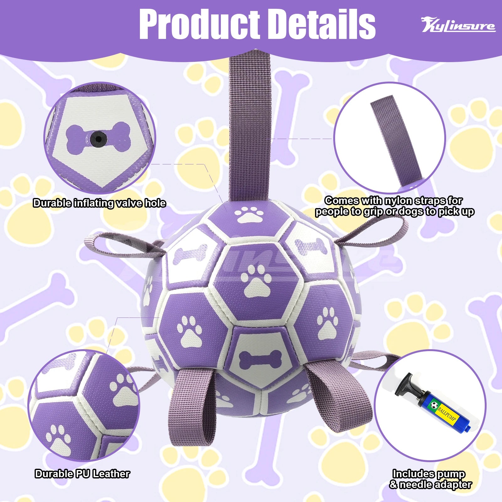 Dog Soccer Ball Tug Toy for Interactive Play and Training