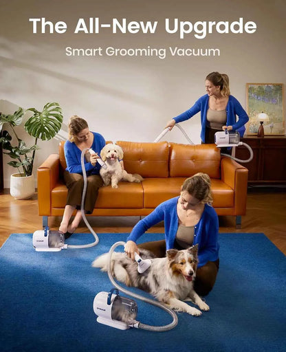 Dog Grooming Vacuum 15000Pa Suction, 99% Pet Hair Capture, Quiet Brush ≤59dB, 4 Accessories, 2L Canister