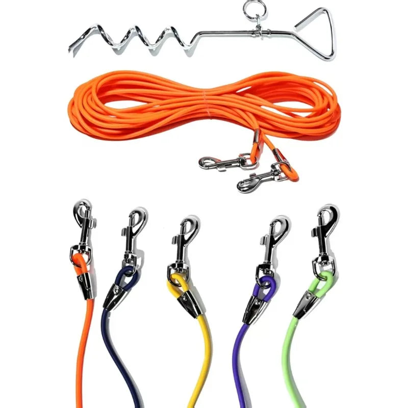 ZhejiangDog Heavy Duty Dog Tie Out Cable With Ground Stake