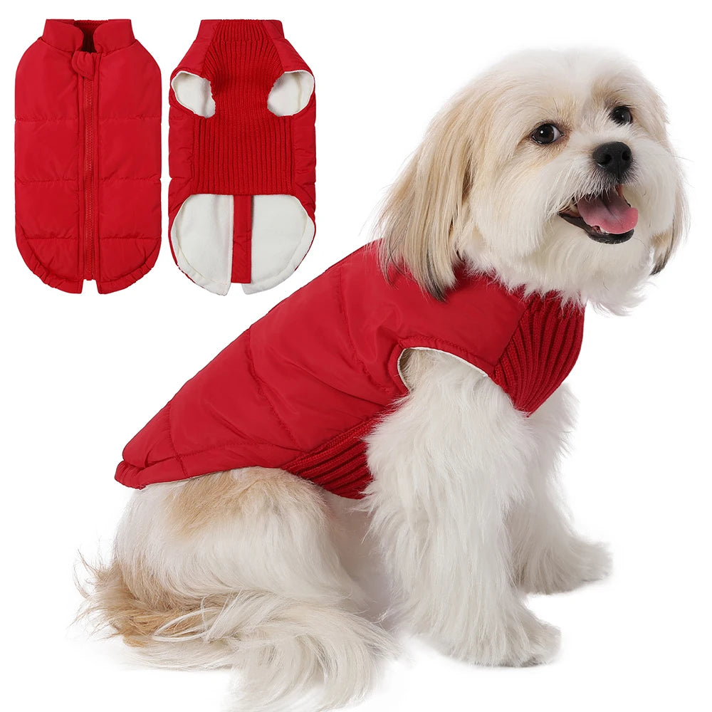 Pet Knitted Leisure Dog Clothes Autumn Winter Warm Vest Jacket With Zipper For Samll Medium Dog Chihuahua French Bulldog Coats