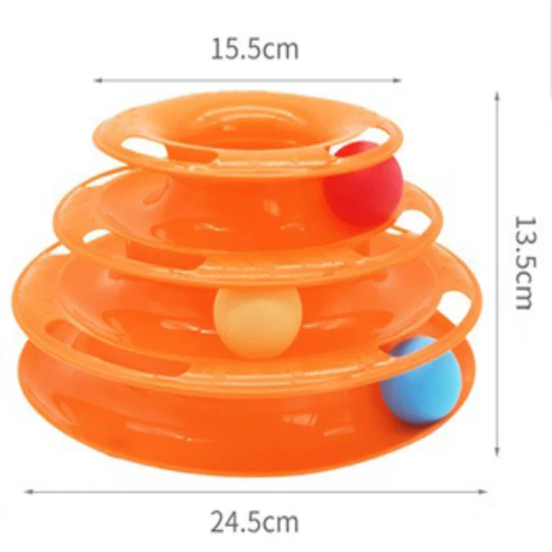 Cat Turntable Toy Plastic Multi Layer Teaser Relieves Boredom