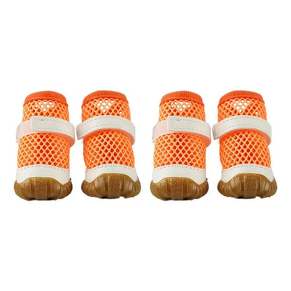 Su Dog Shoes Breathable Dog Net Shoes Soft PVC Hollow Out Dog Shoes Anti-Slip Dog Sandals Shoes Outdoor