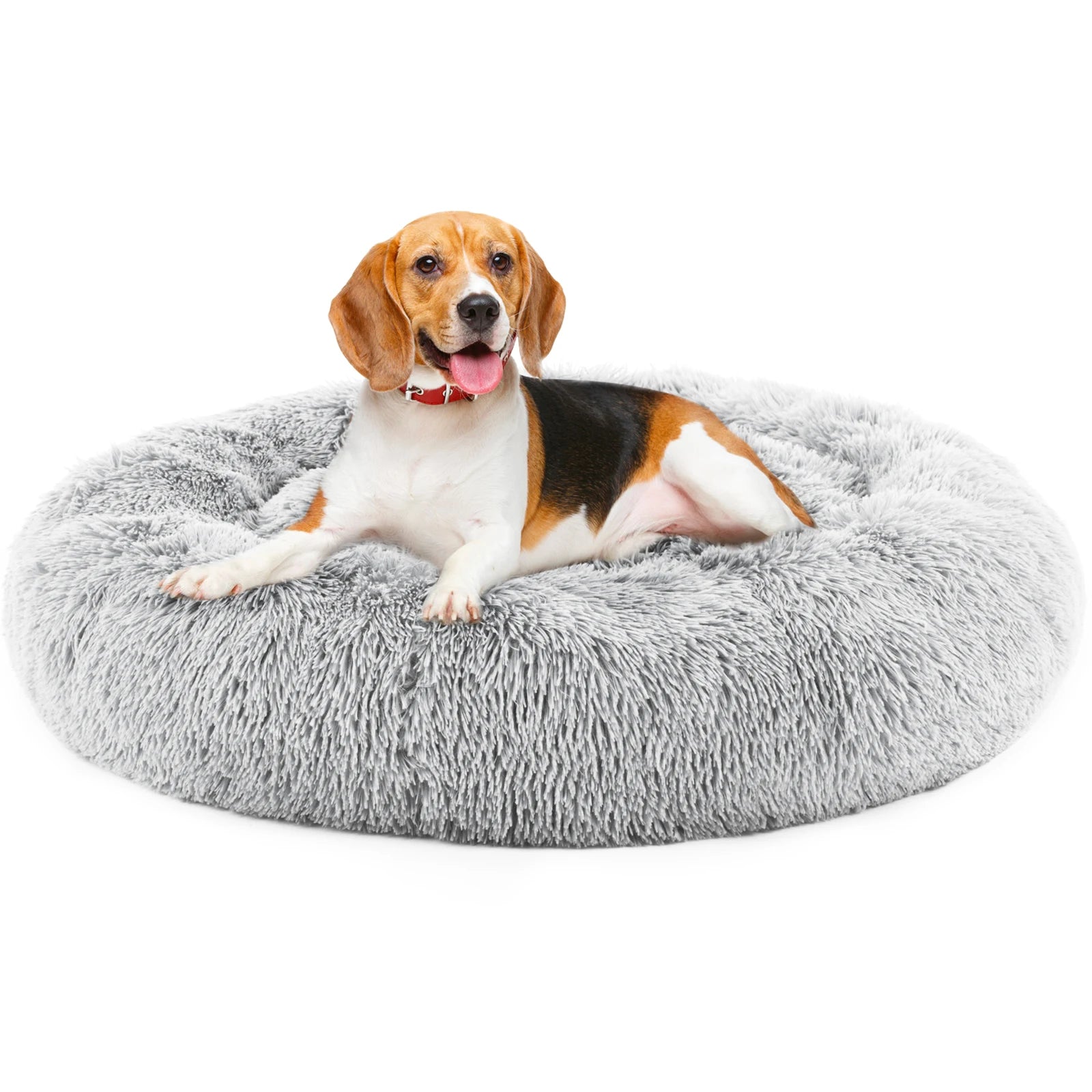 JHK Calming Dog Bed Washable Plush Faux Fur Cozy Comfort