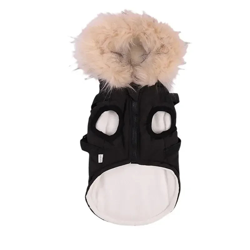 Winter Pet Dog Jacket With Harness Warm Dog Clothes Waterproof Hooded Coat for Small Medium Dogs Chihuahua French Bulldog Outfit