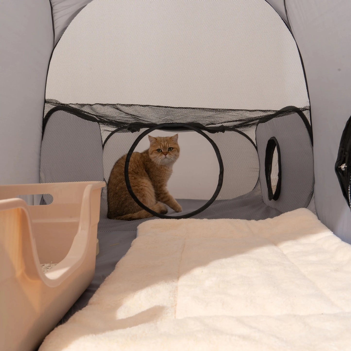 Foldable Oxford Fabric Cat And Dog Nest Bed With Tunnel