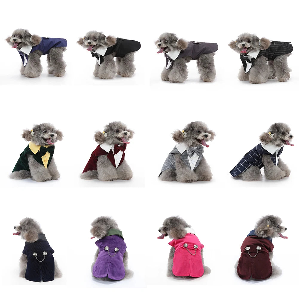 Christmas Dog Costume For Pets Tuxedo Wedding Outfit