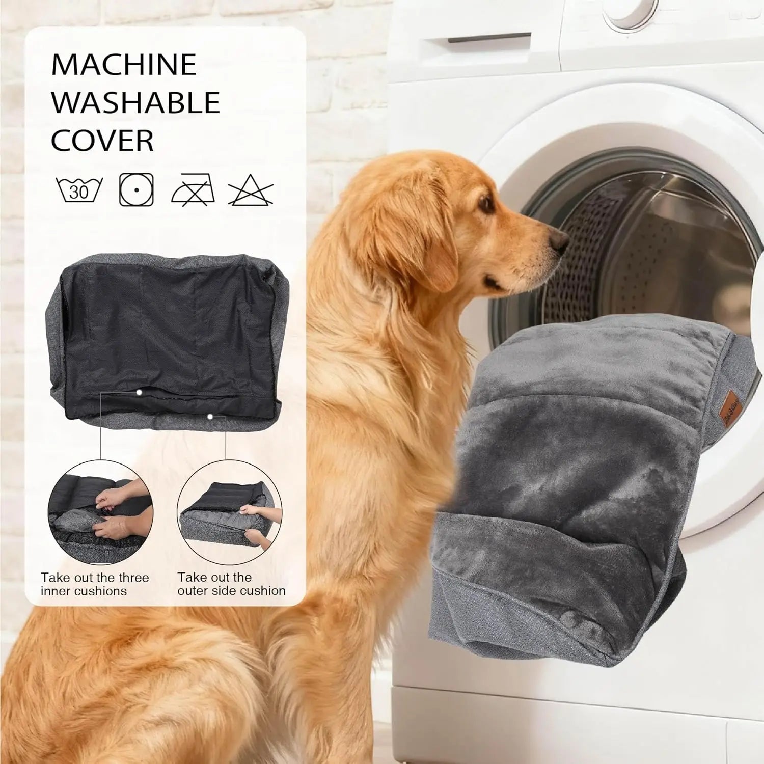 Orthopedic Dog Bed With Thick Support And Non-Slip Bottom