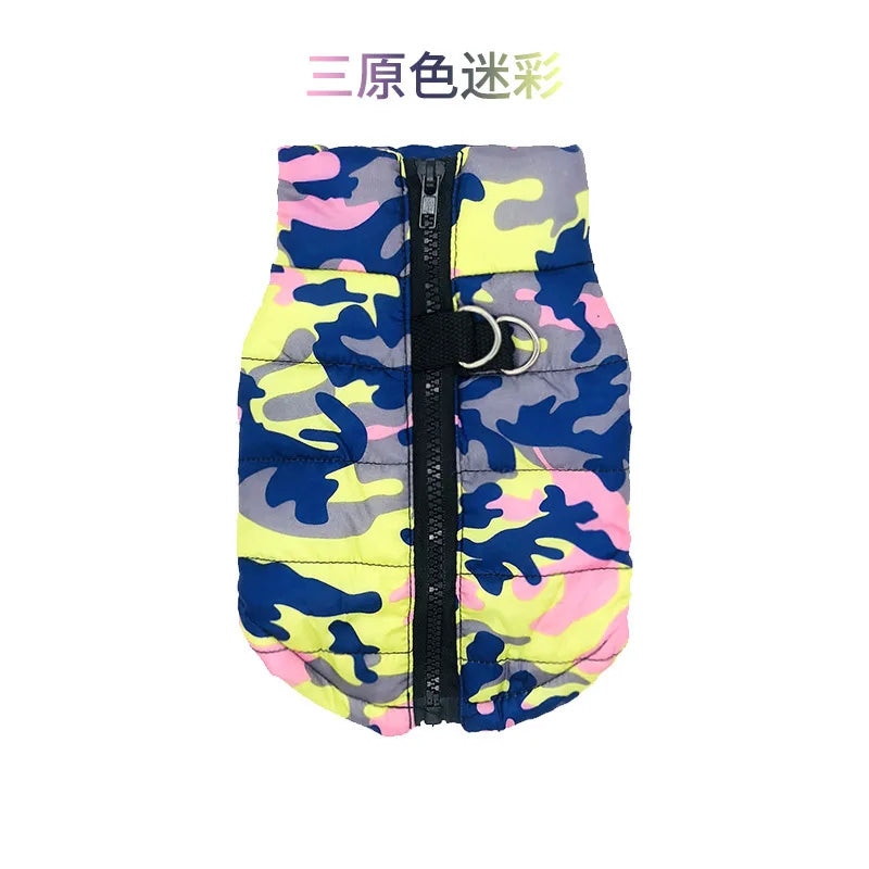 Dog Clothes Winter Camo Skull Butterfly Leopard Vest Coat Warm Pet Hoodie Jacket for Small Medium Dogs  Fashion Puppy Outfit