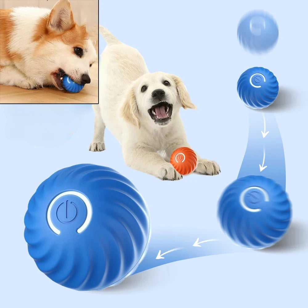 Automatic Moving Dog Ball Toy USB Smart Interactive Chew Ball