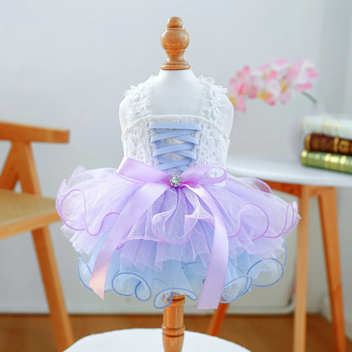 Pet Dog Cat Fluffy Gauze Dress For Photoshoots And Festivals