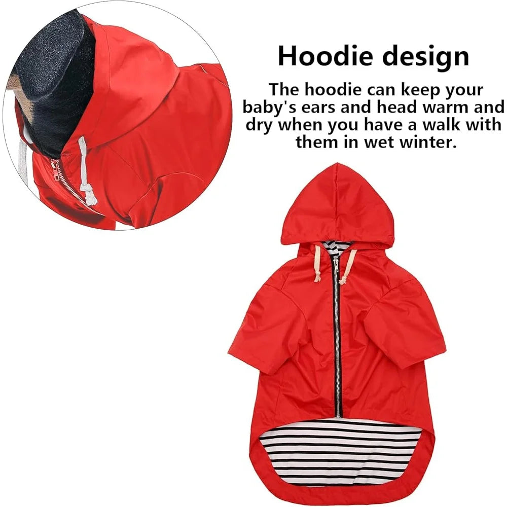 Waterproof Dog Raincoat Jacket With Harness Hole Pocket