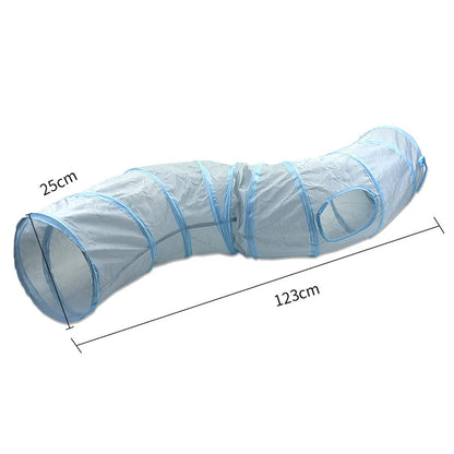 Foldable Cat Tunnel Tube Toy With Peep Hole Interactive Play