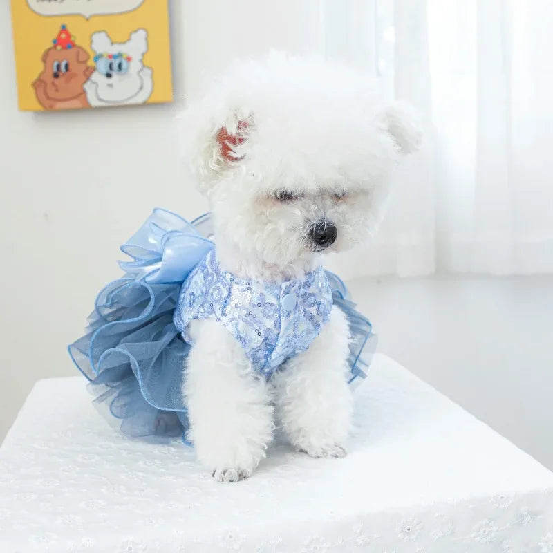 Pet Dog Cat Fluffy Gauze Dress For Photoshoots And Festivals