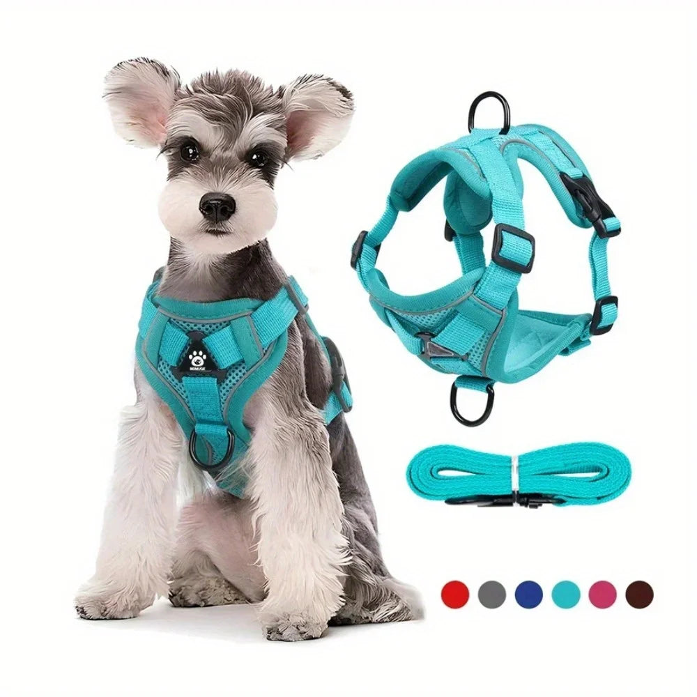 NONECN No Pull Reflective Adjustable Dog Harness And Leash Set