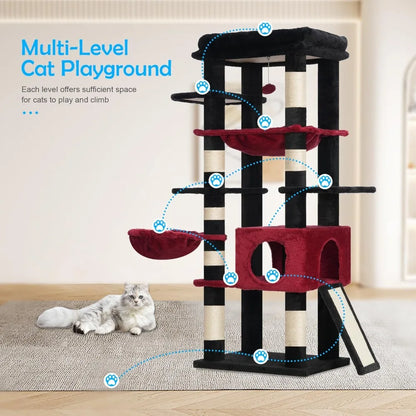 Pet Harmony Supplies Cat Tree Tower With Condo Hammock