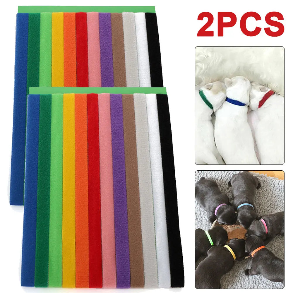 Shunmaii Nylon Puppy Whelping Collars 12-Piece Assorted Colors