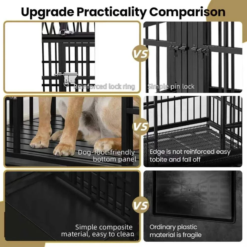 HeavyDuty Dog Crate With Mat For Dogs Double Door Design