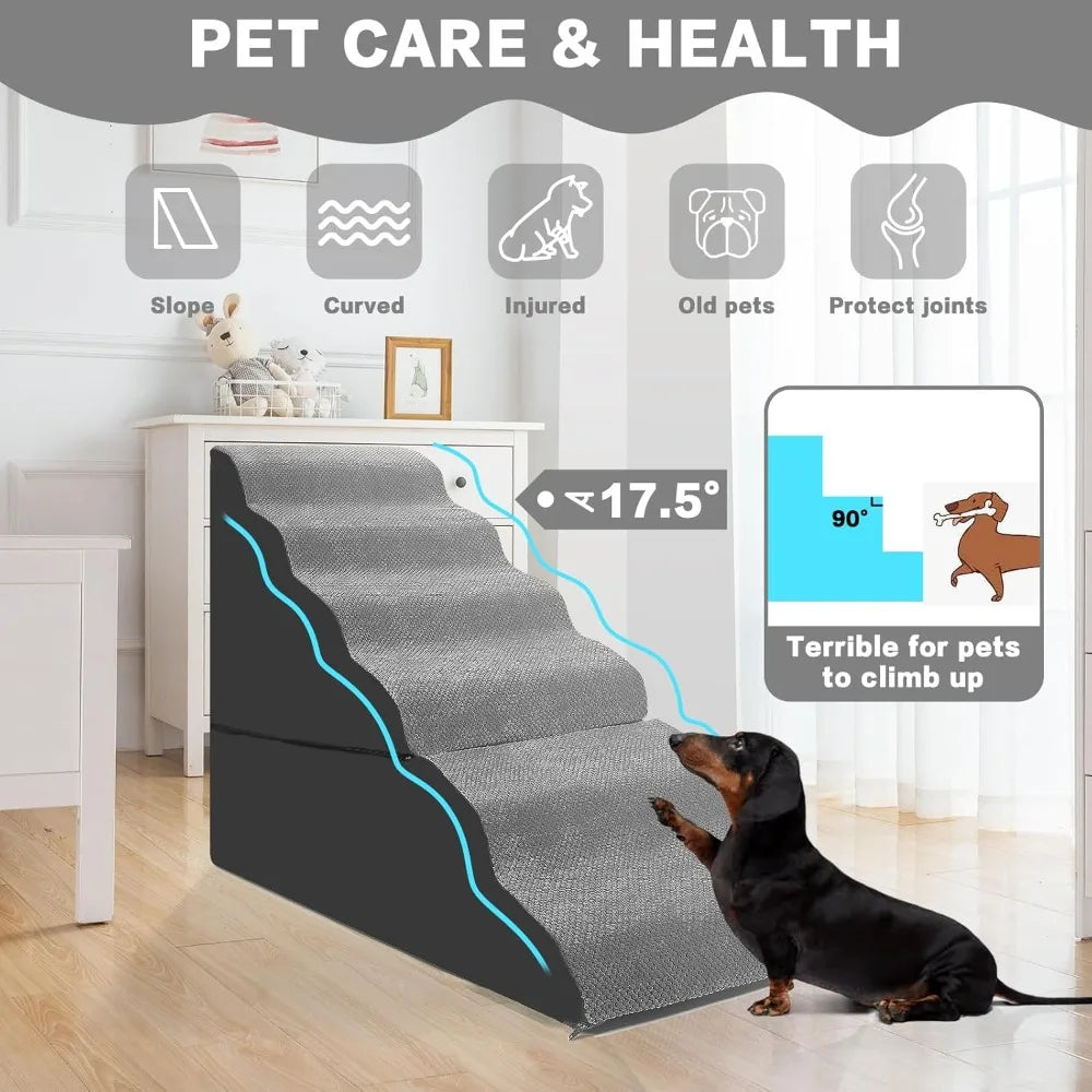 Premium Foam Dog Stairs For High Beds Durable Safe NonSlip
