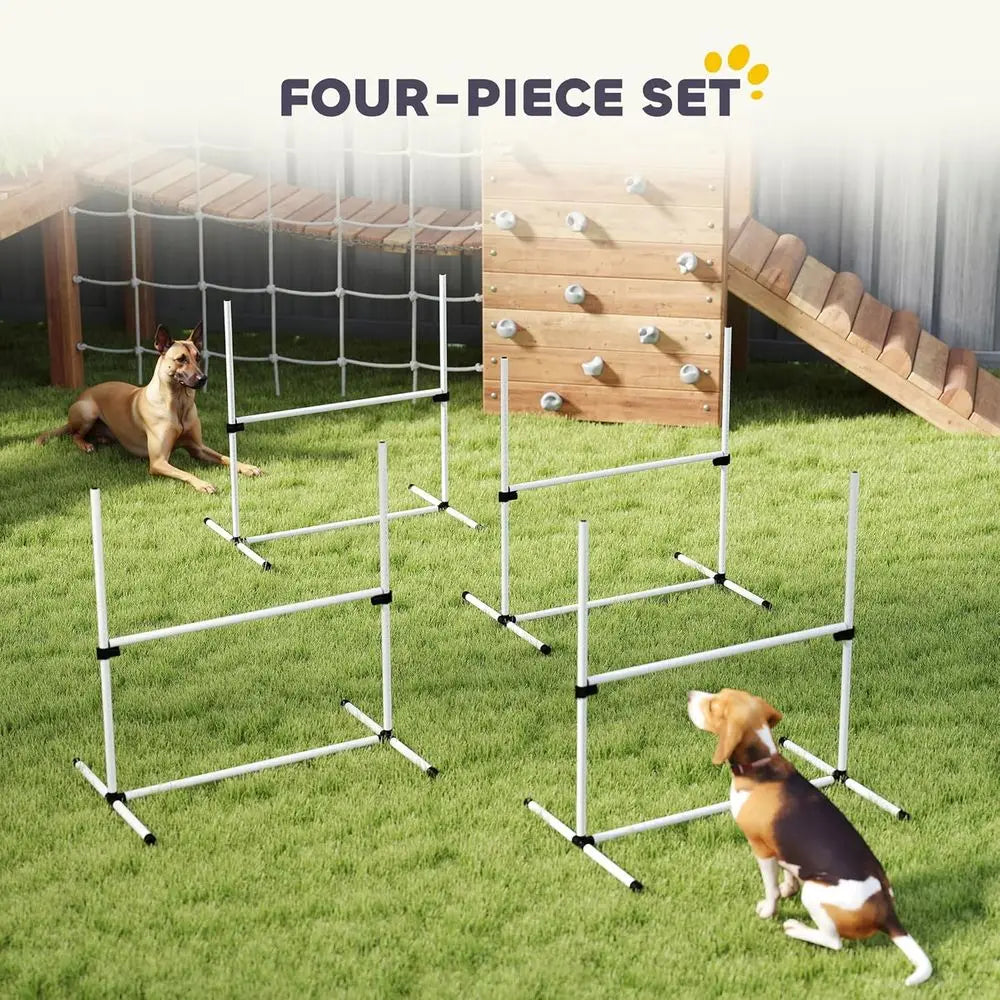 Dog Agility Training Equipment Set With Adjustable Jump Bars