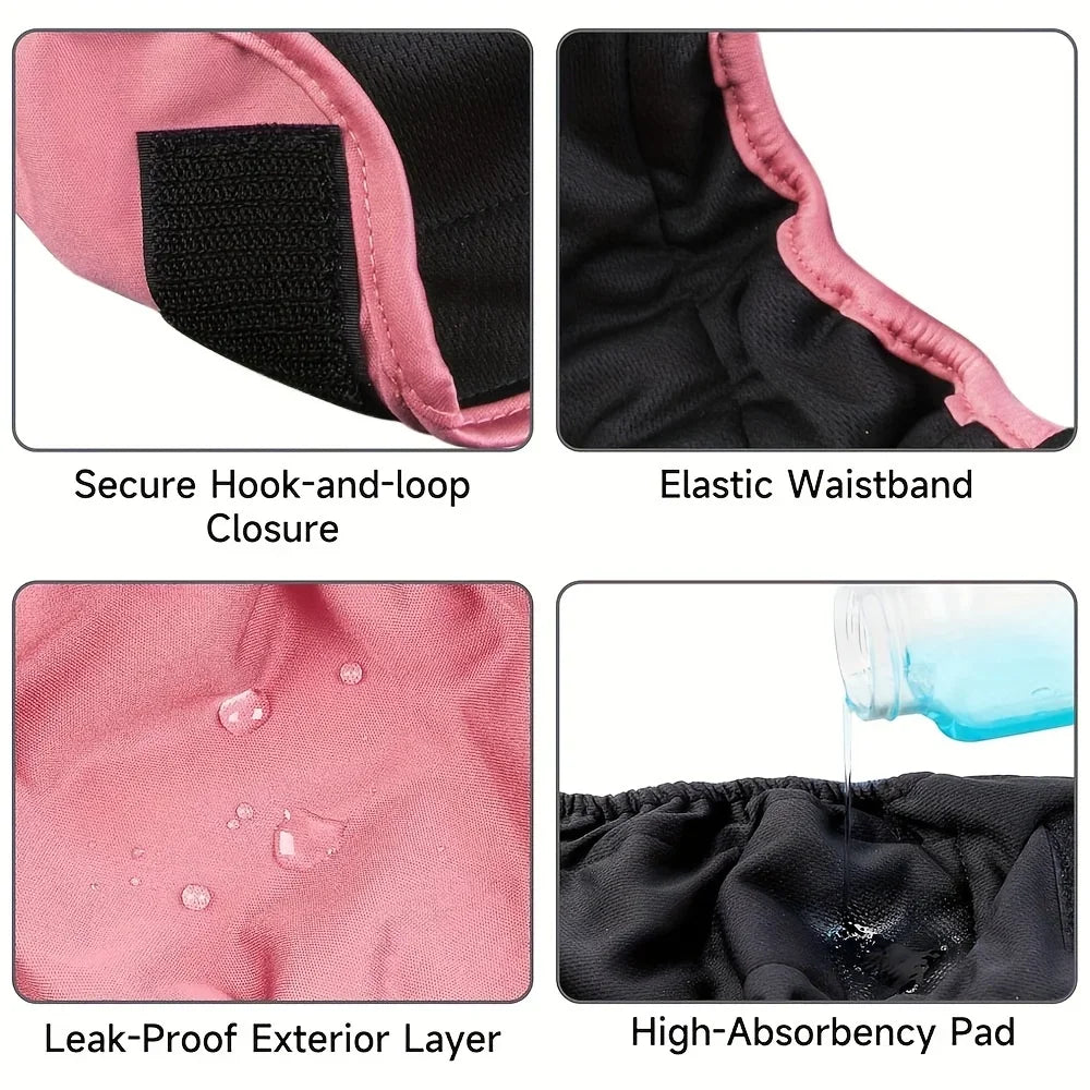 NONECN Soft Washable Reusable Dog Period Pants Highly Absorbent Snaps
