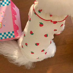 Summer Breathable Dog Vest Ruffled Collar Polyester Clothing For Pets