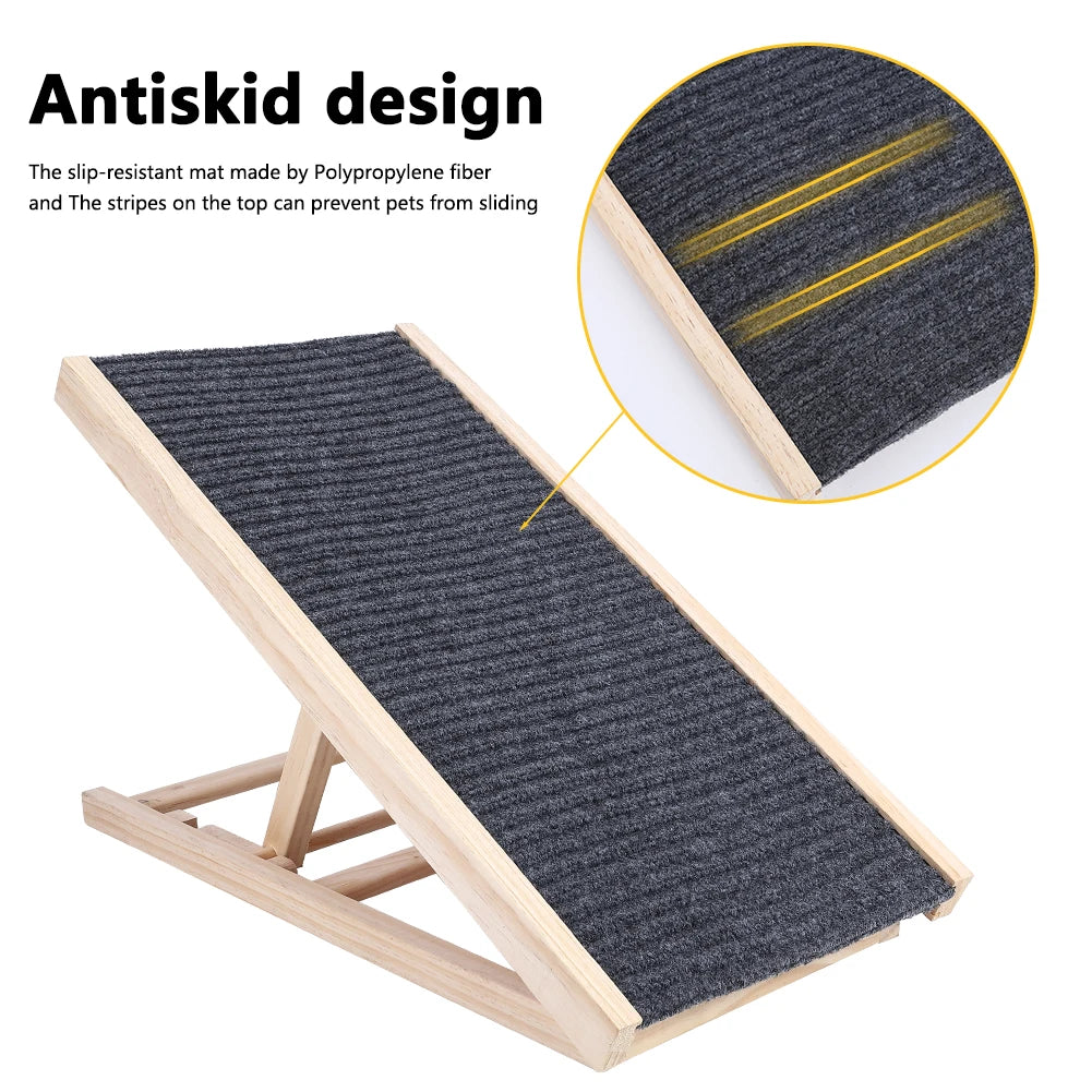 TWISTER.CK Pine Wood Dog Ramp Ladder Folding Non Slip