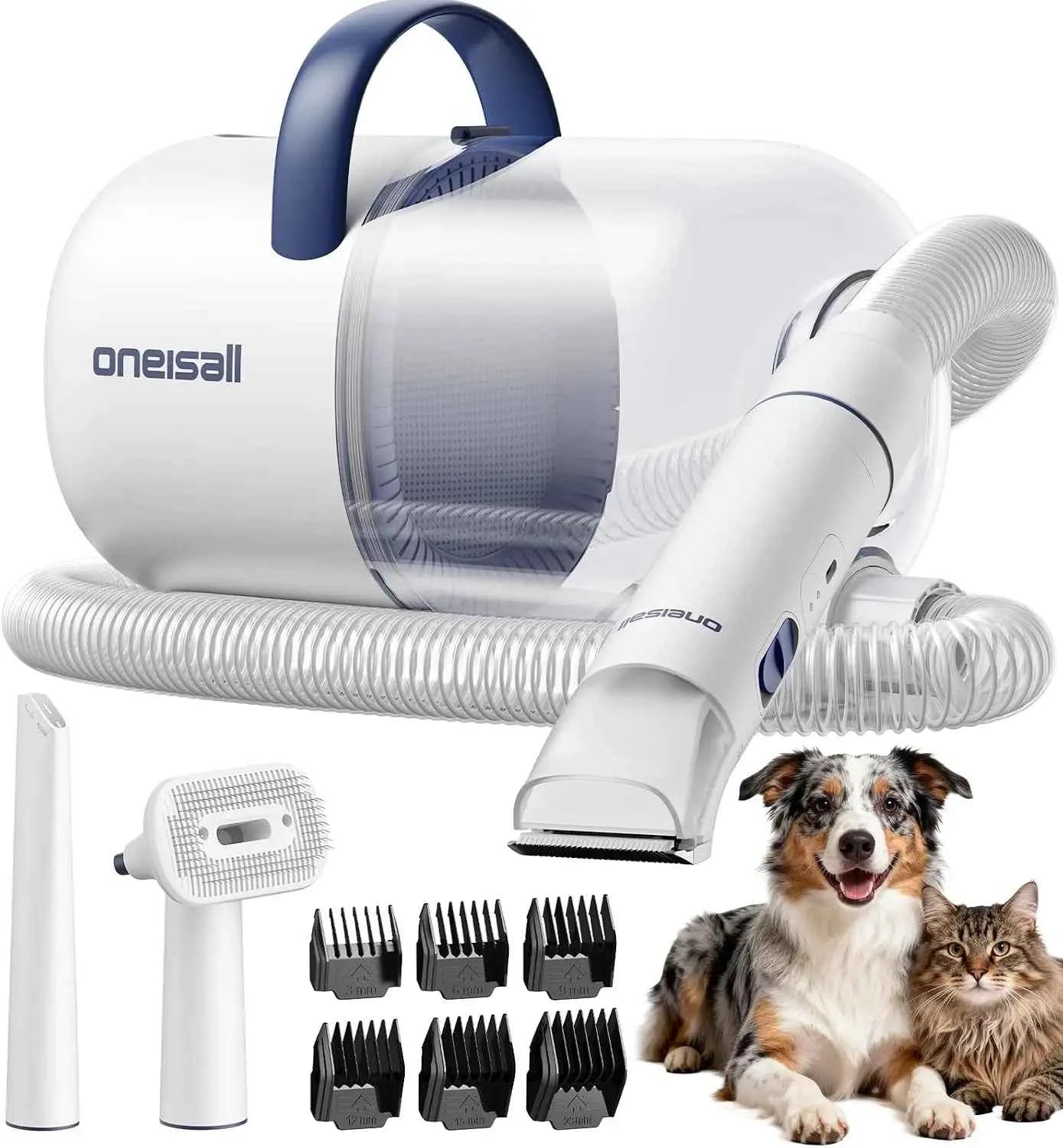Dog Grooming Vacuum 15000Pa Suction, 99% Pet Hair Capture, Quiet Brush ≤59dB, 4 Accessories, 2L Canister