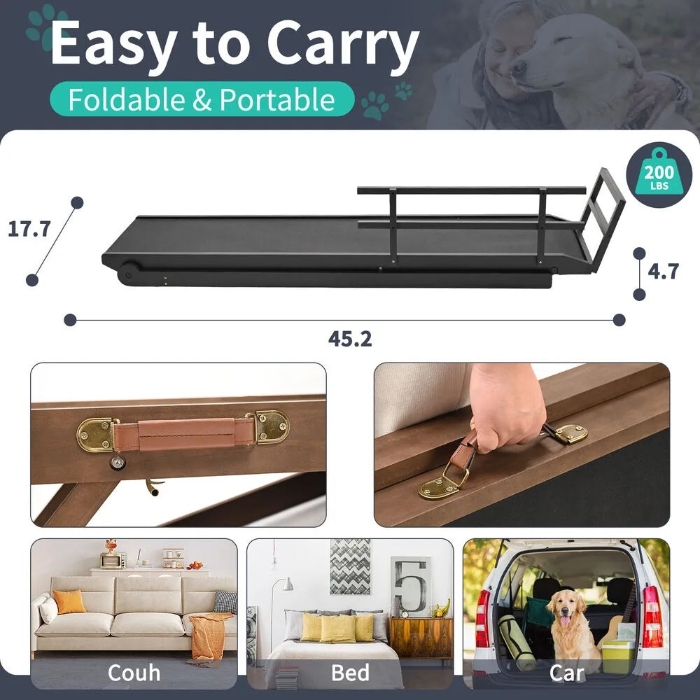 NONEDog Door Adjustable Dog Ramp For Bed Car Couch