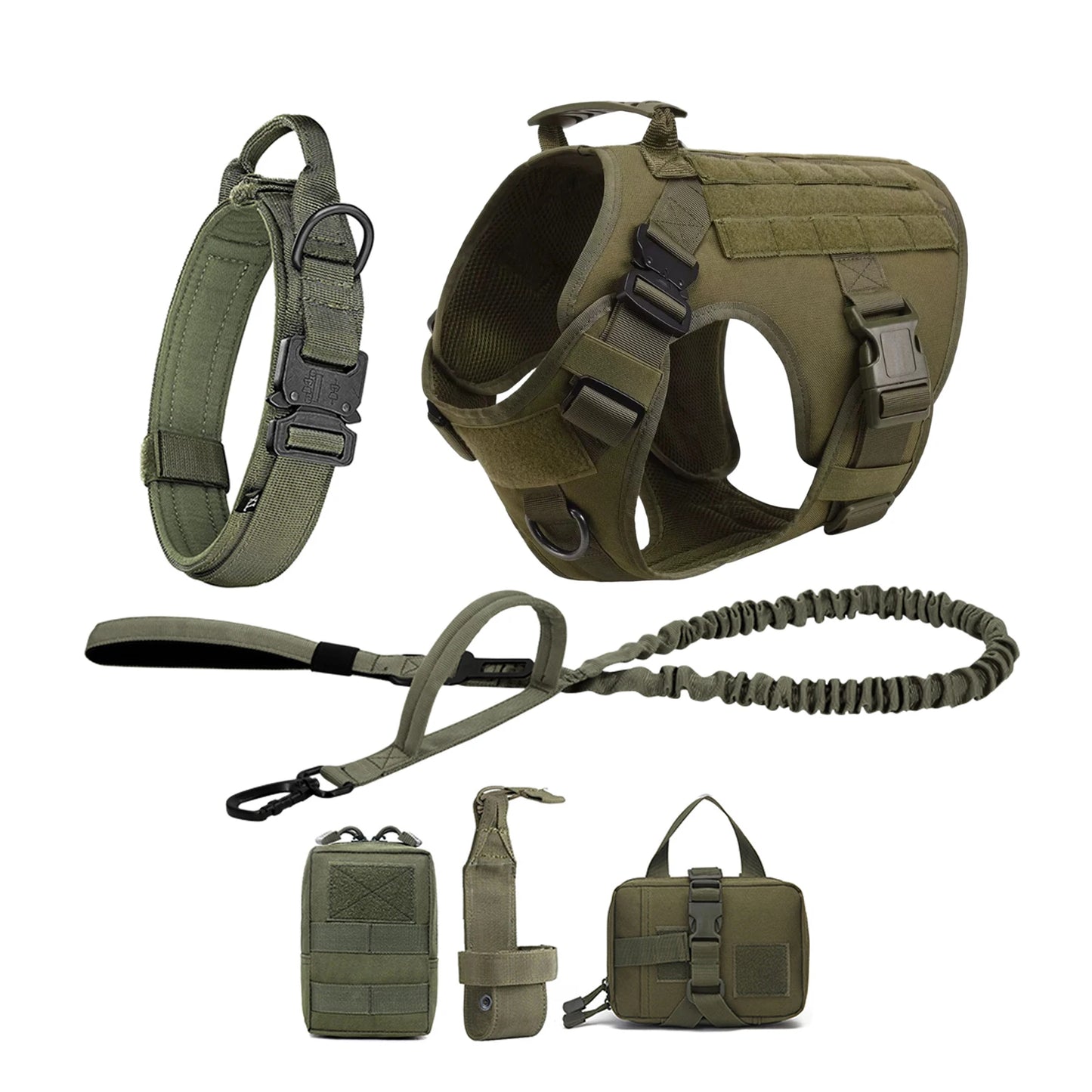 PETRAVEL Tactical Dog Harness Leash Molle Pouches For German Shepherds