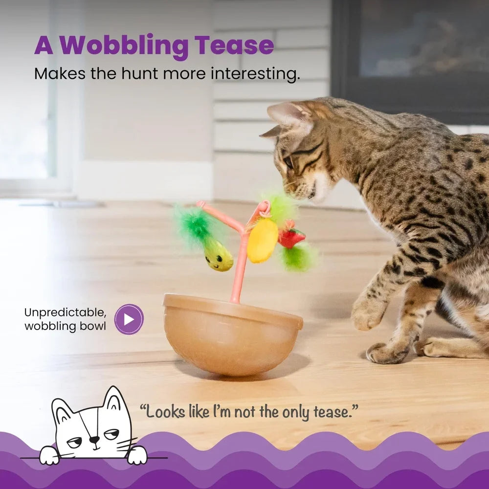 Wobbling Cat Toy Fruit Bowl With Catnip Toys Indoor