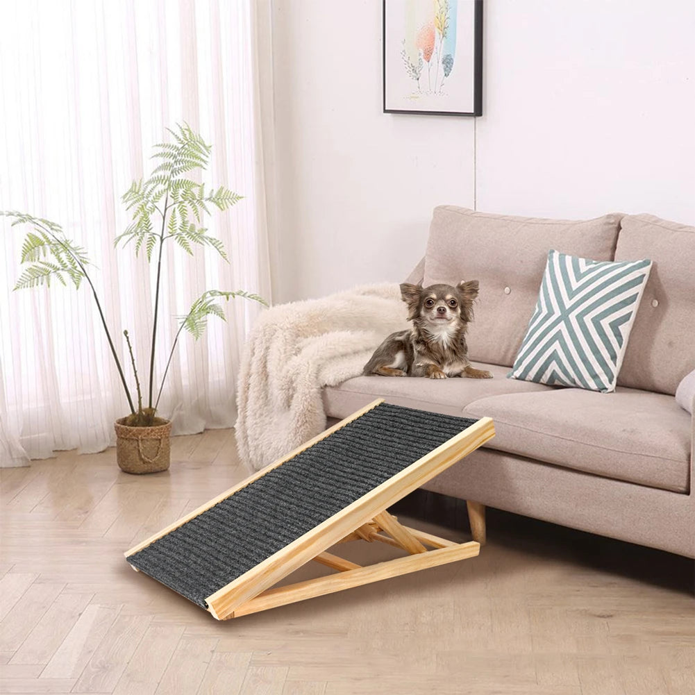 TWISTER.CK Pine Wood Dog Ramp Ladder Folding Non Slip