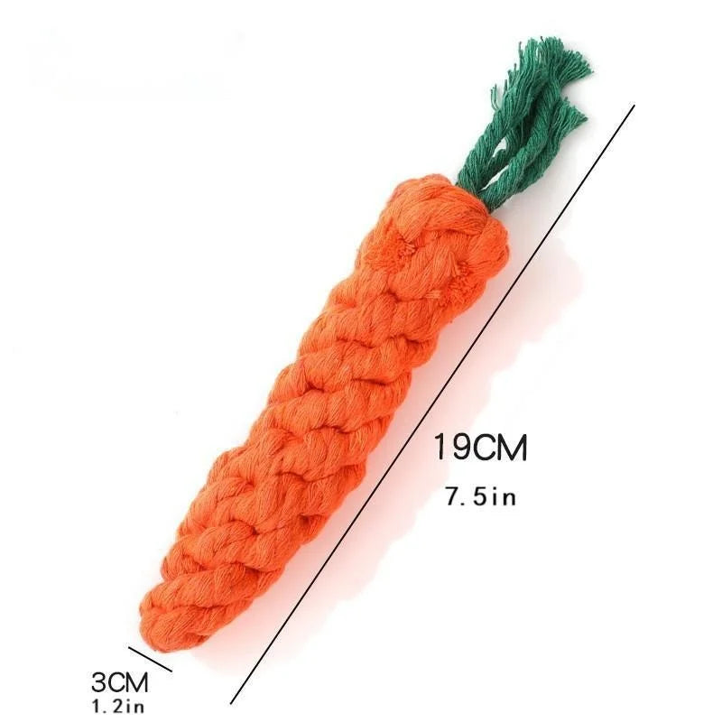 Carrot Knot Toy For Dogs Cats Premium Cotton Rope Chew