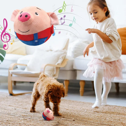 APWIKOGER Plush Automatic Bouncing Interactive Dog Toy Self Moving Squeaky