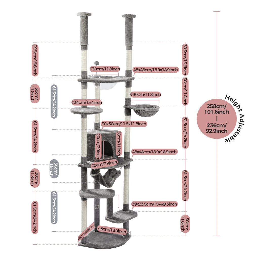 PAWZ Road Multi Level Tall Cat Tree For Indoor Cats