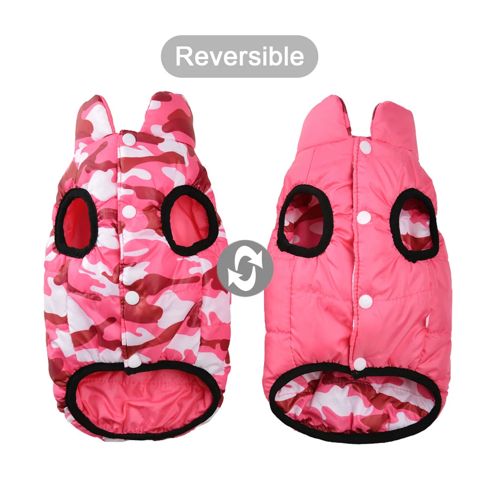 Holapet Reversible Dog Jacket Waterproof Winter Coat