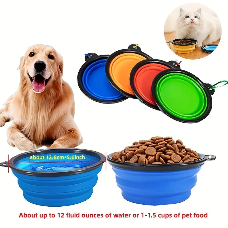 Portable Pet Food Bowl Collapsible Silicone TPR Travel Water Bowl