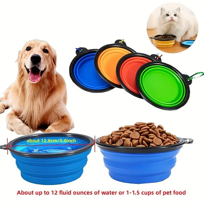 Portable Pet Food Bowl Collapsible Silicone TPR Travel Water Bowl