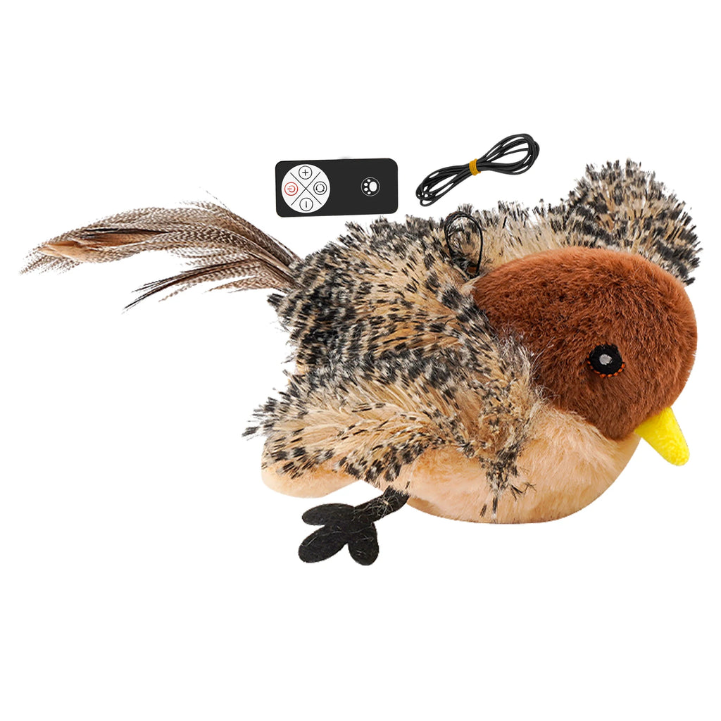 Remote Control Chirping Bird Toy For Kitten Interactive Cat Companion