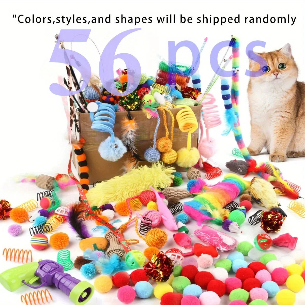 Cat Toys Mixed Pack Of Plush And Plastic For Cats