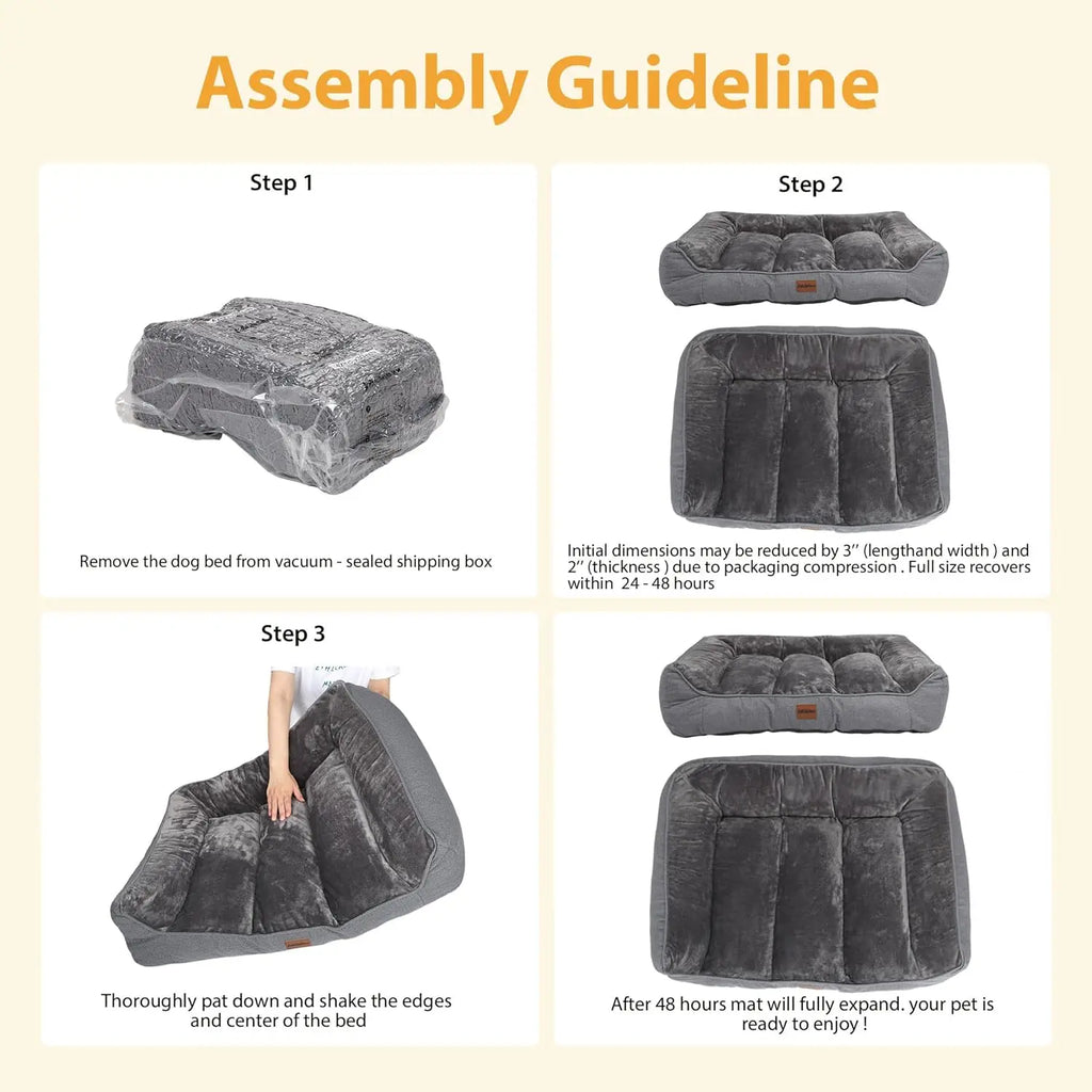 Orthopedic Dog Bed With Thick Support And Non-Slip Bottom